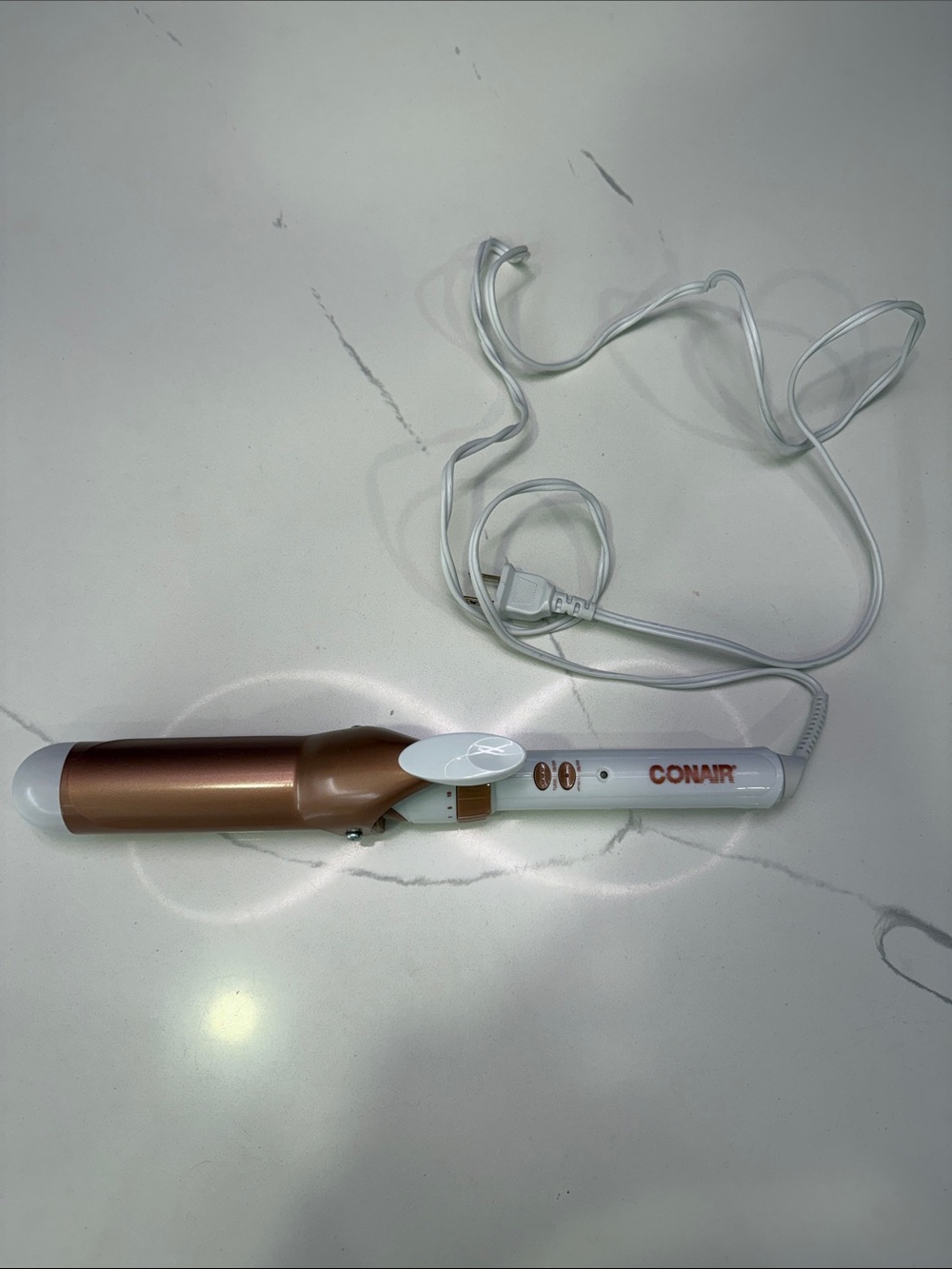 CONAIR Rose Gold and White Hair Curler/Curling Iron